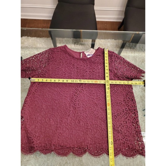 Philosophy Women's Plum Polyester Round Neck Short Sleeves Top Blouse Size XXL - Picture 7 of 14